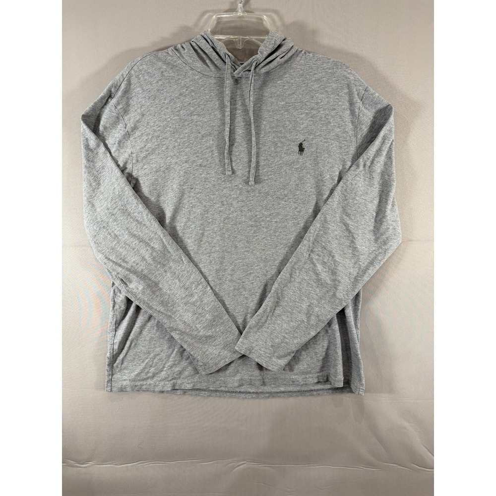 Polo Ralph Lauren Mens Gray Cotton Jersey Long Sleeve Hooded T-Shirt Large